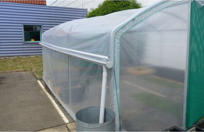 Kit récupération d'eau de pluie -1 longueur- serre Mini Long. 4m50 Kit récupération d'eau de pluie -1 longueur- serre Mini Long. 4m50