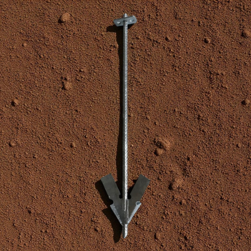 Fixation serre sol caillouteux