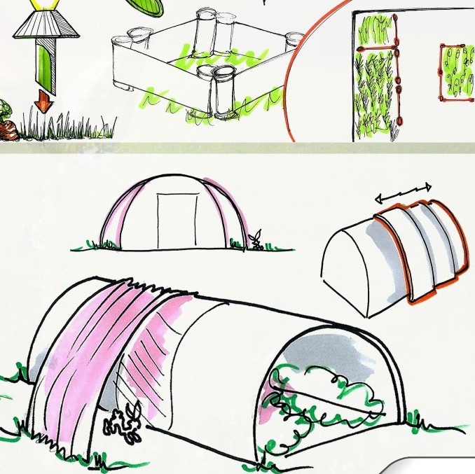 Dessin graphique de modèle de serres innovantes